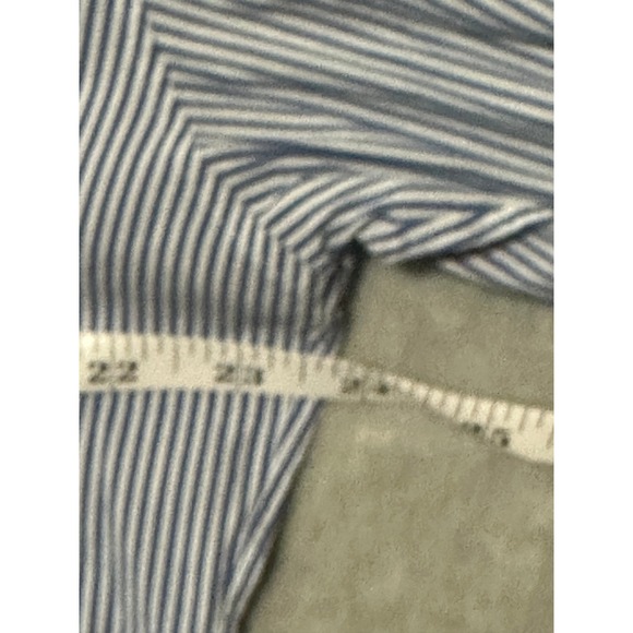 John Varvatos USA Slim Fit Blue White Stripe Button Down Shirt Mens 16.5 / 32-33 - Picture 10 of 12